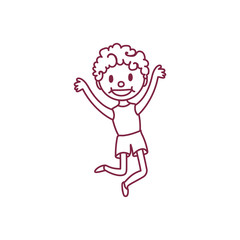 vector cute cartoon kid, child clipart