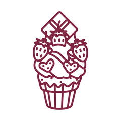 vector cute cupcake sweets art