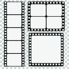 Cinema icon for concept design. Video camera simple icon. Cinema frame. Movie film reel. Black ticket icon. Drink element. Vector photo booth icon. 