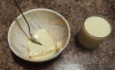 ingredients for cake on table