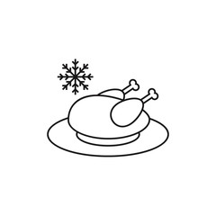 Frozen chicken line icon. Vector icon
