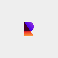 Letter R Monogram Simple Vector Logo Template