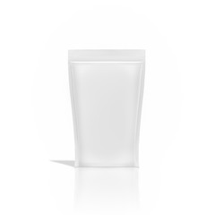 Plastic package bag mock up on white background.
