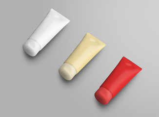 Mockup matte cosmetic tube for advertising cream.