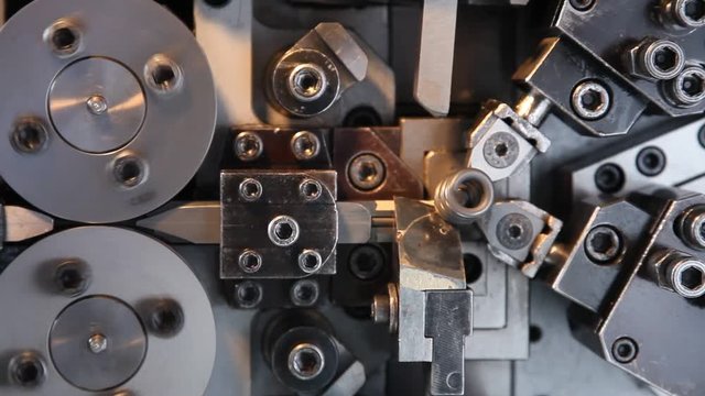  The coil spring manufacturing machine. Time Lapse.