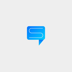 Letter S Chat Vector Template Logo Design