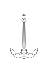 vector black white outline sea icon Anchor