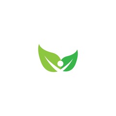 Tree leaf vector logo design, eco-friendly concept