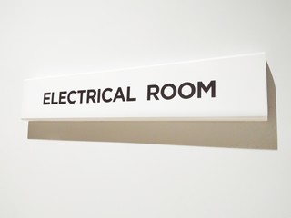 Electrical room sign - close up