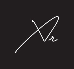 Couple Cursive Letters Initial Signature Handwriting Calligraphy