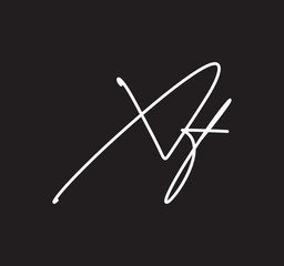 Couple Cursive Letters Initial Signature Handwriting Calligraphy