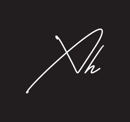 Couple Cursive Letters Initial Signature Handwriting Calligraphy