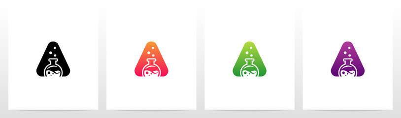 Laboratory Flask On Letter Logo Design A