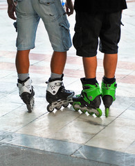 Urban roller skaters in the street