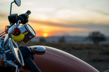 Harley davidson sunset motorbike 
