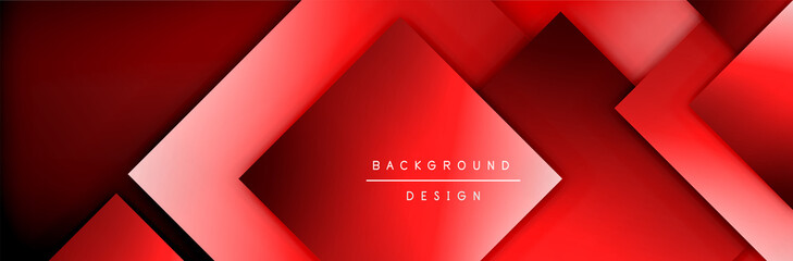 Square shapes composition geometric abstract background. 3D shadow effects and fluid gradients. Modern overlapping forms