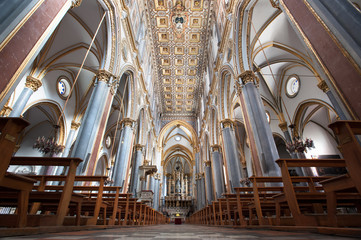 Ornate interior of Chiesa di Sant'Angelo a Nilo, Naples, Italy