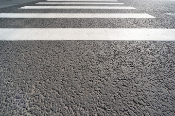 Monochrome pedestrian crossing in perspective