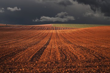Fototapeta na wymiar El campo y la tormenta