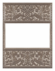 Silver frame for paintings, mirrors or photo isolated on white background