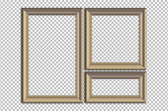 Picture frame idea, inspiration on transparent background. Easy way to put picture into frame and easy proportions customization - high detailed vector with shadows