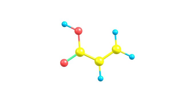 Rotating isolated acrylic acid molecule video