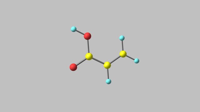 Rotating isolated acrylic acid molecule video