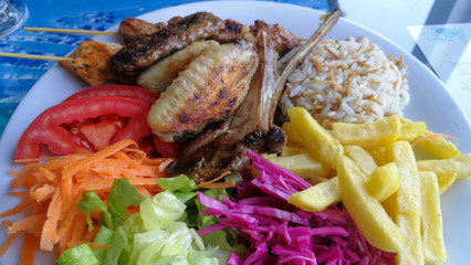 Rich with Grilled chicken and full color vegetable