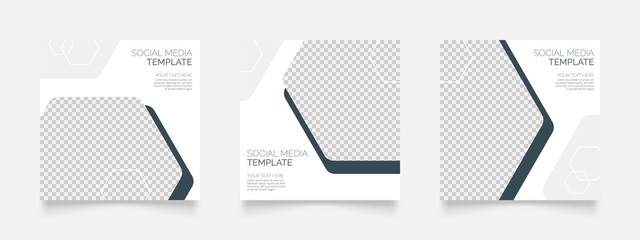 elegant and minimalist social media post template. set of vector illustration.