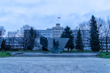 Preszów Słowacja panorama miasta pomnik