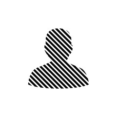 Stripped User icon. User icon made of lines. Stock vector illustration isolated on white background.