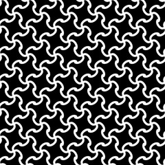 Black white abstract geometric curve seamless pattern. Modern stylish background.