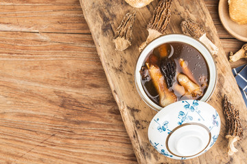 Stewed chicken with Morel，Chinese cuisine
