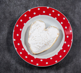 French Neufchatel cheese shaped heart