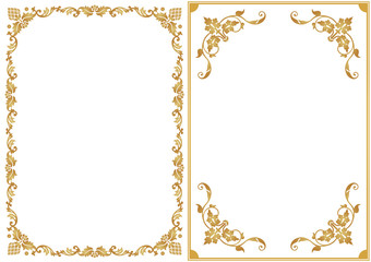 set of decorative design elements. floral frames.
