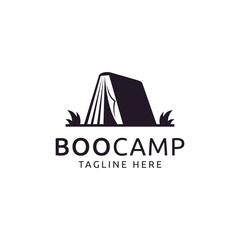 camping and book logo design inspiration