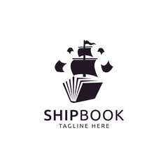 ship and book logo design inspiration.
