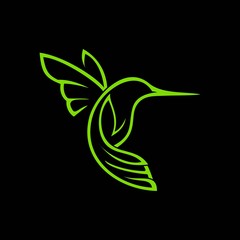 simple hummingbirds line art vector logo
