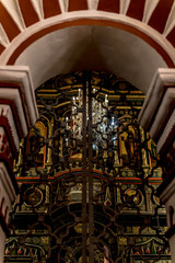 Obraz premium Moscow, Russia: Pokrovsky Cathedral (St. Basil's Cathedral) in Moscow on Red Square, interior decoration; chandelier