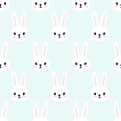 seamless pattern, rabbit art background design for fabric scarf and decor