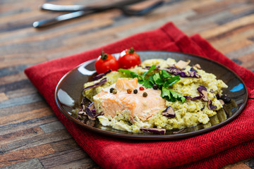 Fillet of Salmon Mashed Broccoli