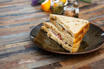 sandwich with ham of mozzarella