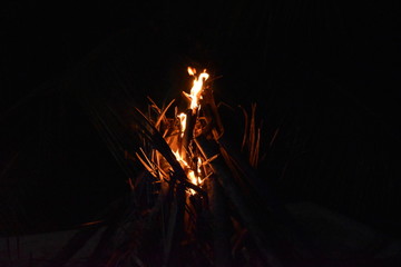 Fire starting at night