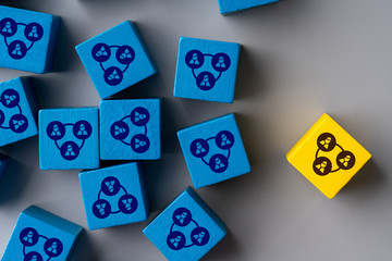 Business & HR global puzzle concept for leadership and team