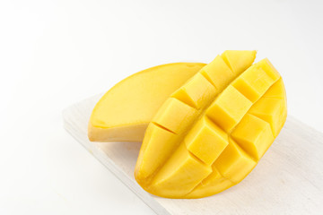 yellow mango on white background
