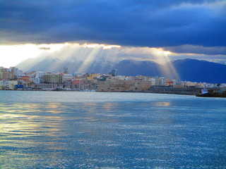 Naklejka na ściany i meble Port of Heraklion in Crete.