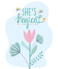 shes magical greeting card flower decoration