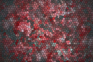 Geometrischer, moderner, orientalischer, arabischer Mosaik Hintergrund rot, rosa, coral, weiß, schwarz mit abstrakten Muster - obrazy, fototapety, plakaty