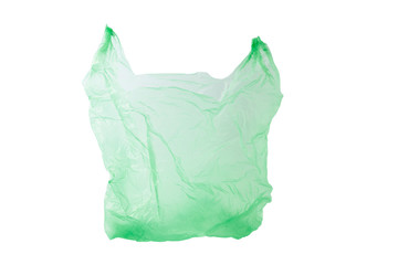close up of  a  plastic bag on white background.