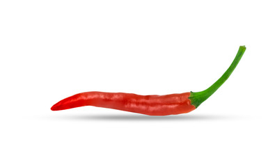Red hot, Fresh chili pepper isolated on a white background clipping path.